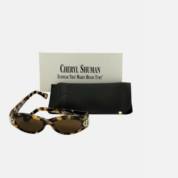 Cheryl Shuman Eyewear Wendi with Pearls Tortoise Size: 50-20-130mm Sungl… - Picture 2 of 4